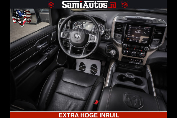 Dodge Ram 1500 HULK | 5.7 V8 | STRIPING | LUCHT VERING | LARAMIE SPORT BLACK ON BLACK | MEGA DIK | CREW CAB DUBBELE CABINE | 5 PERSOONS | DC | DIKKE WILEN | WIDE BODY |