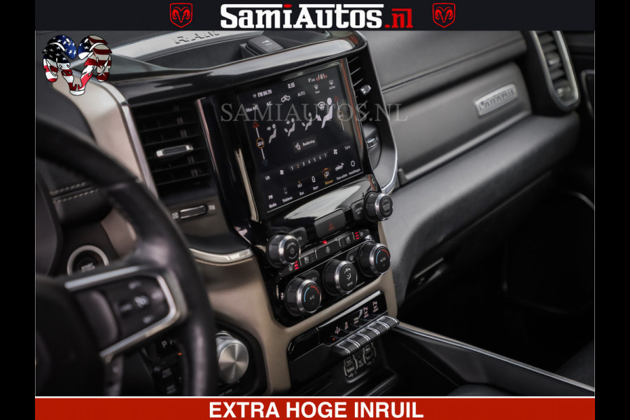 Dodge Ram 1500 HULK | 5.7 V8 | STRIPING | LUCHT VERING | LARAMIE SPORT BLACK ON BLACK | MEGA DIK | CREW CAB DUBBELE CABINE | 5 PERSOONS | DC | DIKKE WILEN | WIDE BODY |