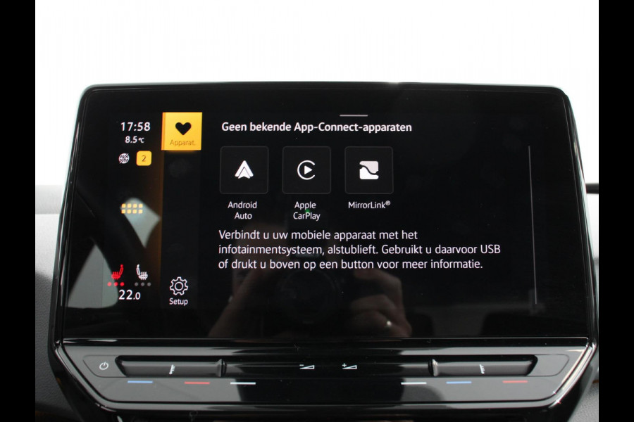 Volkswagen ID.3 Pro 58 kWh Navigatie Apple Carplay/Android Auto Parkeersensoren  Adaptive Cruise Control Stoel- en stuurverwarming Full Led Climate Control