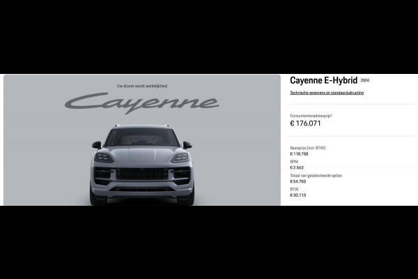 Porsche Cayenne 3.0 E-Hybrid Sport-Design Sportuitlaat Nwpr. 176k
