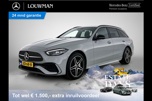 Mercedes-Benz C-Klasse Estate 300 e AMG Plug-In Hybride AMG Line | Night Pakket | Memory Voorstoelen | Easy-Pack Achterklep | Stuur en Stoelverwarming. Inclusief 24 maanden Mercedes-Benz Certified garantie voor Europa.