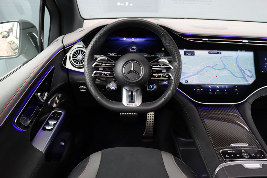 Mercedes-Benz EQE SUV AMG 43 4MATIC Premium 91 kWh | Hyperscreen | Luchtvering | Achterasbesturing | Distronic+ | Carbon | Burmester | Trekhaak | Warmtepomp | Verwarmd Stuurwiel | HUD | Panoramadak |