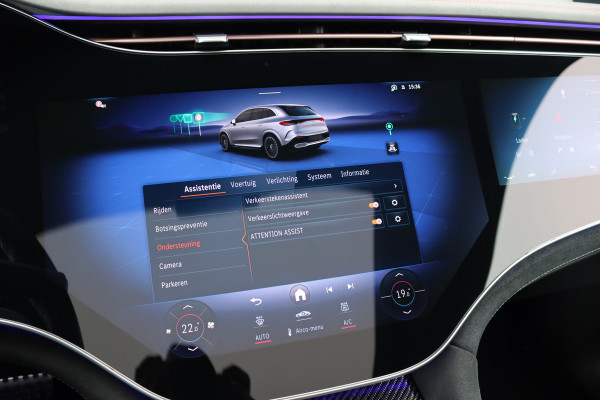 Mercedes-Benz EQE SUV AMG 43 4MATIC Premium 91 kWh | Hyperscreen | Luchtvering | Achterasbesturing | Distronic+ | Carbon | Burmester | Trekhaak | Warmtepomp | Verwarmd Stuurwiel | HUD | Panoramadak |