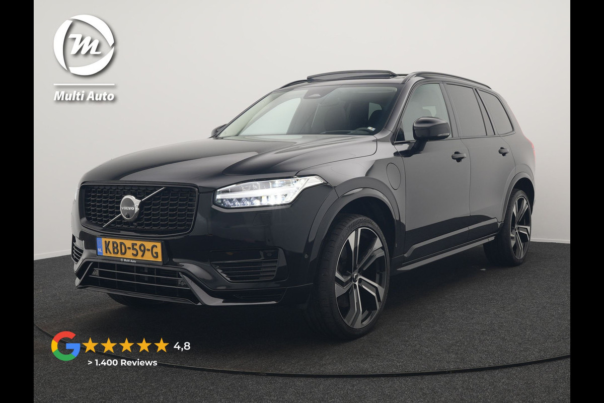 Volvo XC90 T8 Recharge AWD Ultimate Dark PHEV LONG RANGE 455pk 7 Persoons | Trekhaak af Fabriek | Panodak | Adaptive Cruise | 360 Camera | 22"L.M | Head Up | Google Maps | Pilot Assist | Harmand Kardon | Stuurverwarming | Plug In Hybrid