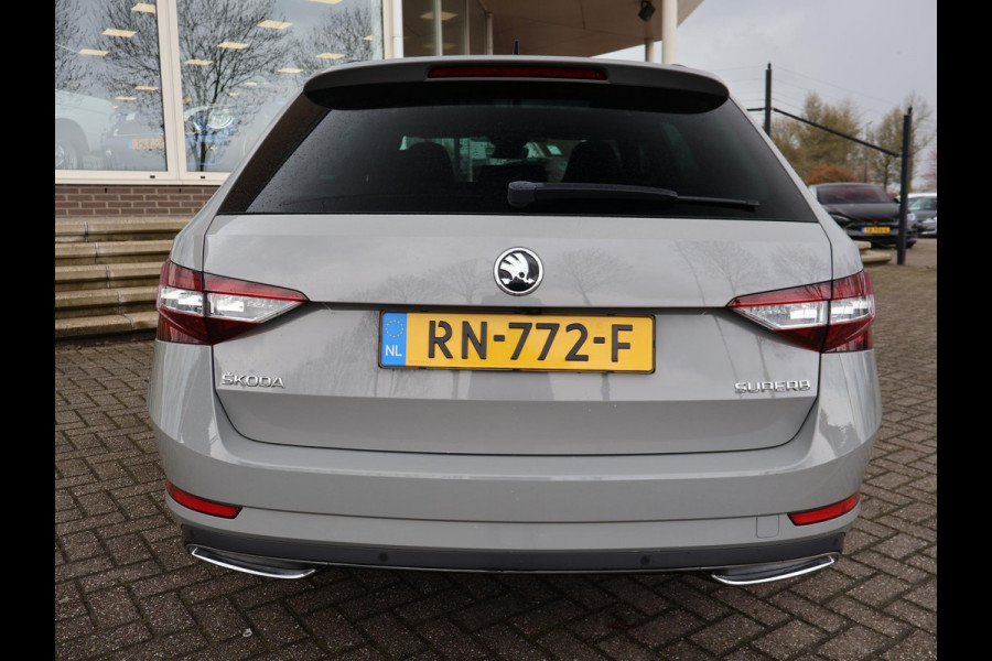 Škoda Superb Combi 1.4 TSI ACT 150 PK SPORTLINE DSG AUT. *STEEL GREY* + WEGKL. TREKHAAK | PANORAMA | 19 INCH | CANTON | ADAPTIVE CRUISE | ALCANTARA