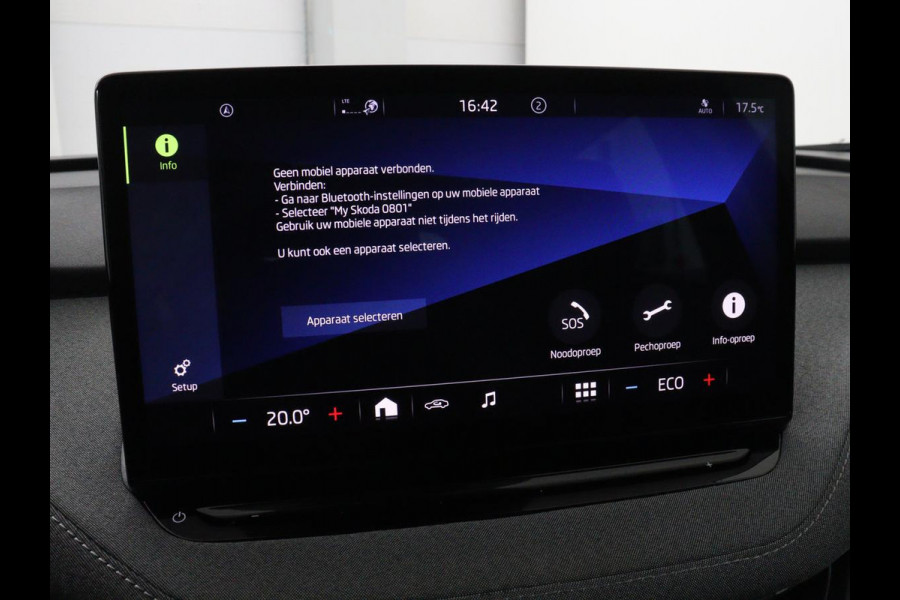 Škoda ENYAQ iV 60 | Trekhaak | Half leder | Carplay | Navigatie | Full LED | 19'' | Cruise control | Sfeerverlichting | Parkeerhulp | Climate control