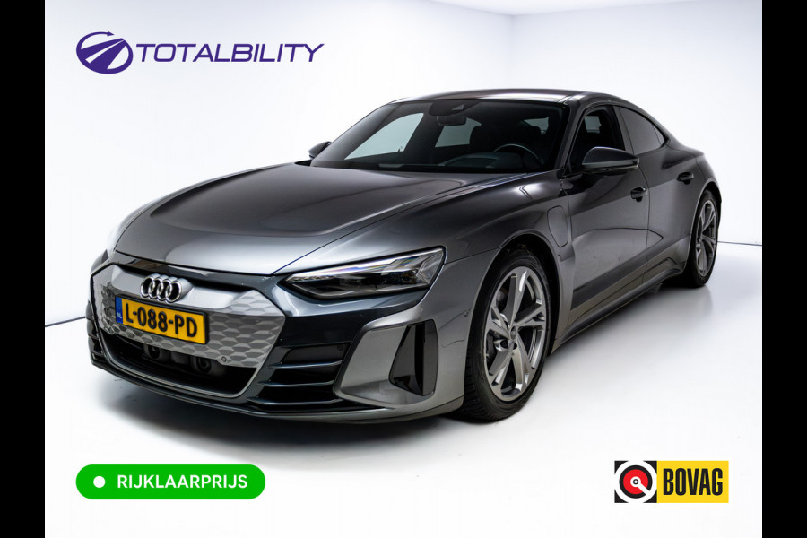 Audi e-tron GT 93 kWh | Luchtvering | Panoramadak | Daytona grijs | Leer | 20" LMV | Stoelverwarming V+A | Ambienteverlichting, Camera systeem Area View, Volledig Audi dealer onderhouden