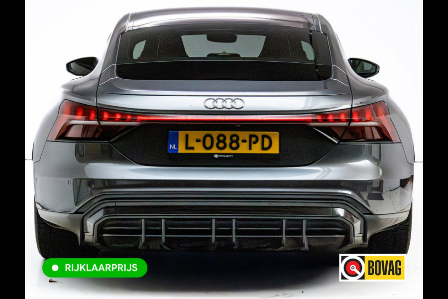 Audi e-tron GT 93 kWh | Luchtvering | Panoramadak | Daytona grijs | Leer | 20" LMV | Stoelverwarming V+A | Ambienteverlichting, Camera systeem Area View, Volledig Audi dealer onderhouden