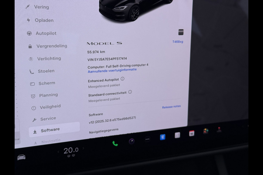 Tesla Model S 680 pk 0-100 3,1sec. Adaptive-Luchtvering FSD-4 / AutoPilot-4 Enhanced EAP ASS-Smart Summon Yoke Stuur Zelf-Parkeren / Voorrijde Long Range100kw Dual Motor 4WD AWD Schuifkanteldak Wi-Fi.Vb. App AEB ASR Rijstrookhulp Bordherkenning ACC ESP DodehoekDetector  Mistlampen Verwarmde-Sproeiers AWD 4 wheel Drive 1.600kg Trekvermogen Orig. NL-se auto 118.000 euro nieuw ! Fabrieksgarantie 4 jaar 80.000 en 240.000/8 jaar Accupakket!
