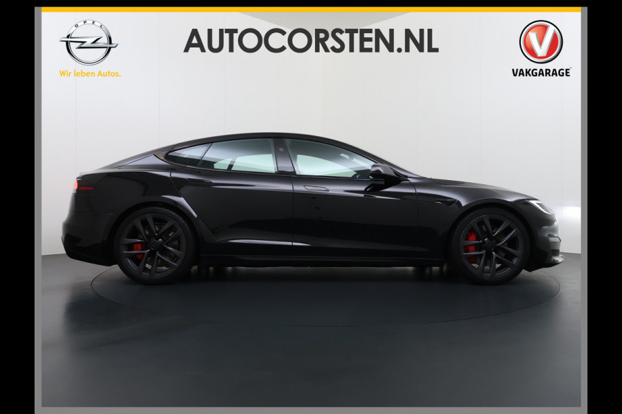 Tesla Model S 680 pk 0-100 3,1sec. Adaptive-Luchtvering FSD-4 / AutoPilot-4 Enhanced EAP ASS-Smart Summon Yoke Stuur Zelf-Parkeren / Voorrijde Long Range100kw Dual Motor 4WD AWD Schuifkanteldak Wi-Fi.Vb. App AEB ASR Rijstrookhulp Bordherkenning ACC ESP DodehoekDetector  Mistlampen Verwarmde-Sproeiers AWD 4 wheel Drive 1.600kg Trekvermogen Orig. NL-se auto 118.000 euro nieuw ! Fabrieksgarantie 4 jaar 80.000 en 240.000/8 jaar Accupakket!