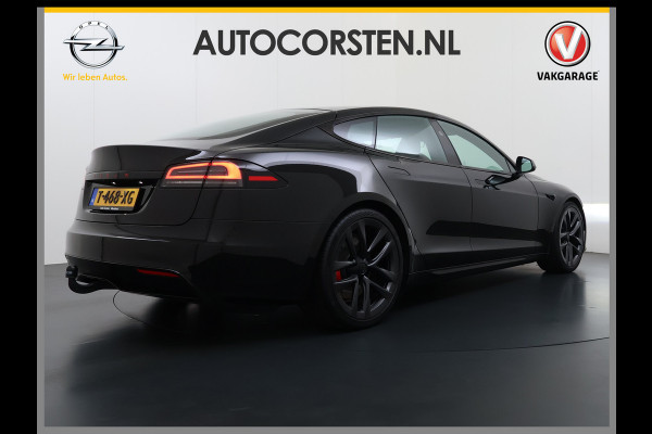 Tesla Model S 680 pk 0-100 3,1sec. Adaptive-Luchtvering FSD-4 / AutoPilot-4 Enhanced EAP ASS-Smart Summon Yoke Stuur Zelf-Parkeren / Voorrijde Long Range100kw Dual Motor 4WD AWD Schuifkanteldak Wi-Fi.Vb. App AEB ASR Rijstrookhulp Bordherkenning ACC ESP DodehoekDetector  Mistlampen Verwarmde-Sproeiers AWD 4 wheel Drive 1.600kg Trekvermogen Orig. NL-se auto 118.000 euro nieuw ! Fabrieksgarantie 4 jaar 80.000 en 240.000/8 jaar Accupakket!