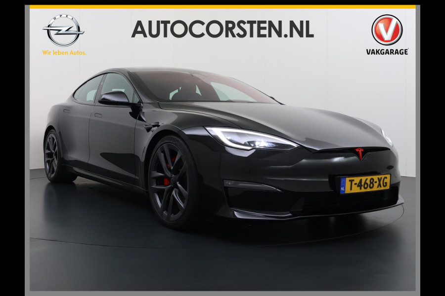 Tesla Model S 680 pk 0-100 3,1sec. Adaptive-Luchtvering FSD-4 / AutoPilot-4 Enhanced EAP ASS-Smart Summon Yoke Stuur Zelf-Parkeren / Voorrijde Long Range100kw Dual Motor 4WD AWD Schuifkanteldak Wi-Fi.Vb. App AEB ASR Rijstrookhulp Bordherkenning ACC ESP DodehoekDetector  Mistlampen Verwarmde-Sproeiers AWD 4 wheel Drive 1.600kg Trekvermogen Orig. NL-se auto 118.000 euro nieuw ! Fabrieksgarantie 4 jaar 80.000 en 240.000/8 jaar Accupakket!