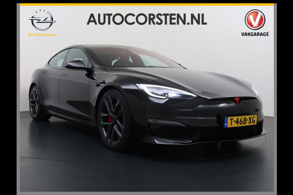 Tesla Model S 680 pk 0-100 3,1sec. Adaptive-Luchtvering FSD-4 / AutoPilot-4 Enhanced EAP ASS-Smart Summon Yoke Stuur Zelf-Parkeren / Voorrijde Long Range100kw Dual Motor 4WD AWD Schuifkanteldak Wi-Fi.Vb. App AEB ASR Rijstrookhulp Bordherkenning ACC ESP DodehoekDetector  Mistlampen Verwarmde-Sproeiers AWD 4 wheel Drive 1.600kg Trekvermogen Orig. NL-se auto 118.000 euro nieuw ! Fabrieksgarantie 4 jaar 80.000 en 240.000/8 jaar Accupakket!