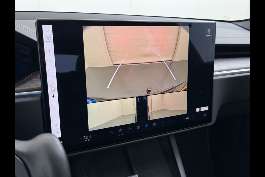 Tesla Model S 680 pk 0-100 3,1sec. Adaptive-Luchtvering FSD-4 / AutoPilot-4 Enhanced EAP ASS-Smart Summon Yoke Stuur Zelf-Parkeren / Voorrijde Long Range100kw Dual Motor 4WD AWD Schuifkanteldak Wi-Fi.Vb. App AEB ASR Rijstrookhulp Bordherkenning ACC ESP DodehoekDetector  Mistlampen Verwarmde-Sproeiers AWD 4 wheel Drive 1.600kg Trekvermogen Orig. NL-se auto 118.000 euro nieuw ! Fabrieksgarantie 4 jaar 80.000 en 240.000/8 jaar Accupakket!