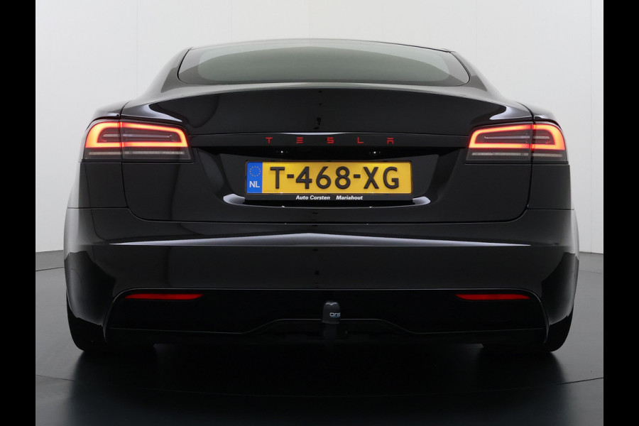 Tesla Model S 680 pk 0-100 3,1sec. Adaptive-Luchtvering FSD-4 / AutoPilot-4 Enhanced EAP ASS-Smart Summon Yoke Stuur Zelf-Parkeren / Voorrijde Long Range100kw Dual Motor 4WD AWD Schuifkanteldak Wi-Fi.Vb. App AEB ASR Rijstrookhulp Bordherkenning ACC ESP DodehoekDetector  Mistlampen Verwarmde-Sproeiers AWD 4 wheel Drive 1.600kg Trekvermogen Orig. NL-se auto 118.000 euro nieuw ! Fabrieksgarantie 4 jaar 80.000 en 240.000/8 jaar Accupakket!