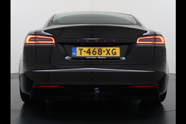 Tesla Model S 680 pk 0-100 3,1sec. Adaptive-Luchtvering FSD-4 / AutoPilot-4 Enhanced EAP ASS-Smart Summon Yoke Stuur Zelf-Parkeren / Voorrijde Long Range100kw Dual Motor 4WD AWD Schuifkanteldak Wi-Fi.Vb. App AEB ASR Rijstrookhulp Bordherkenning ACC ESP DodehoekDetector  Mistlampen Verwarmde-Sproeiers AWD 4 wheel Drive 1.600kg Trekvermogen Orig. NL-se auto 118.000 euro nieuw ! Fabrieksgarantie 4 jaar 80.000 en 240.000/8 jaar Accupakket!