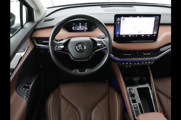 Škoda ENYAQ iV 80 | SOH 91% | Panoramadak | Trekhaak | Leder | Stoelverwarming | Camera | Sfeerverlichting | Navigatie | Carplay | Cruise control | Full LED | Keyless | Getint glas