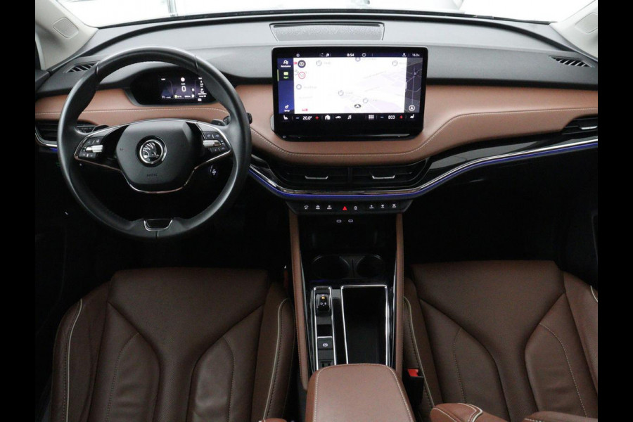 Škoda ENYAQ iV 80 | SOH 91% | Panoramadak | Trekhaak | Leder | Stoelverwarming | Camera | Sfeerverlichting | Navigatie | Carplay | Cruise control | Full LED | Keyless | Getint glas