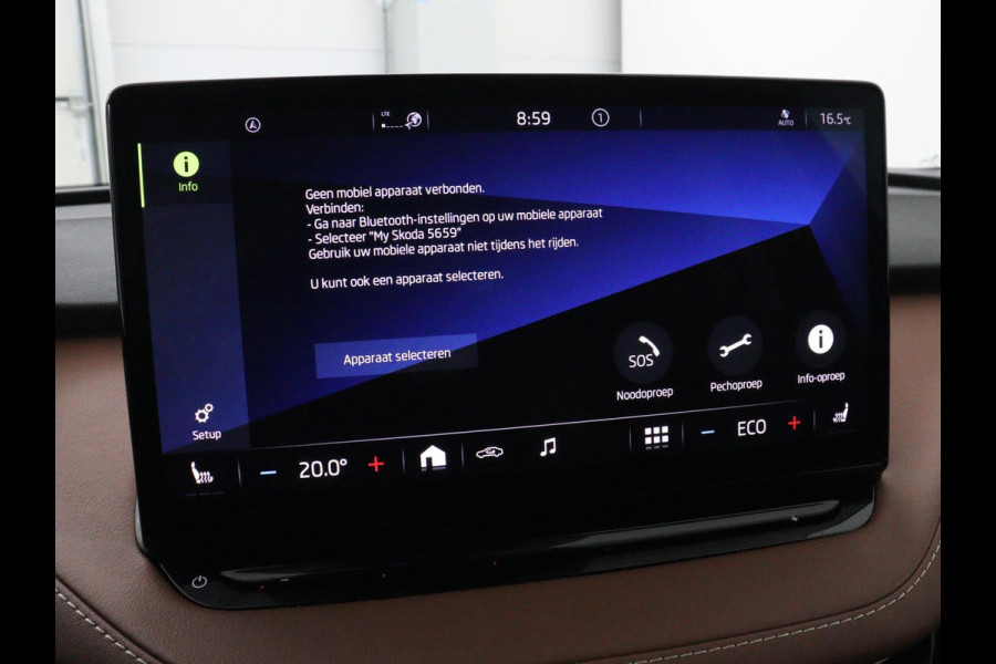 Škoda ENYAQ iV 80 | SOH 91% | Panoramadak | Trekhaak | Leder | Stoelverwarming | Camera | Sfeerverlichting | Navigatie | Carplay | Cruise control | Full LED | Keyless | Getint glas