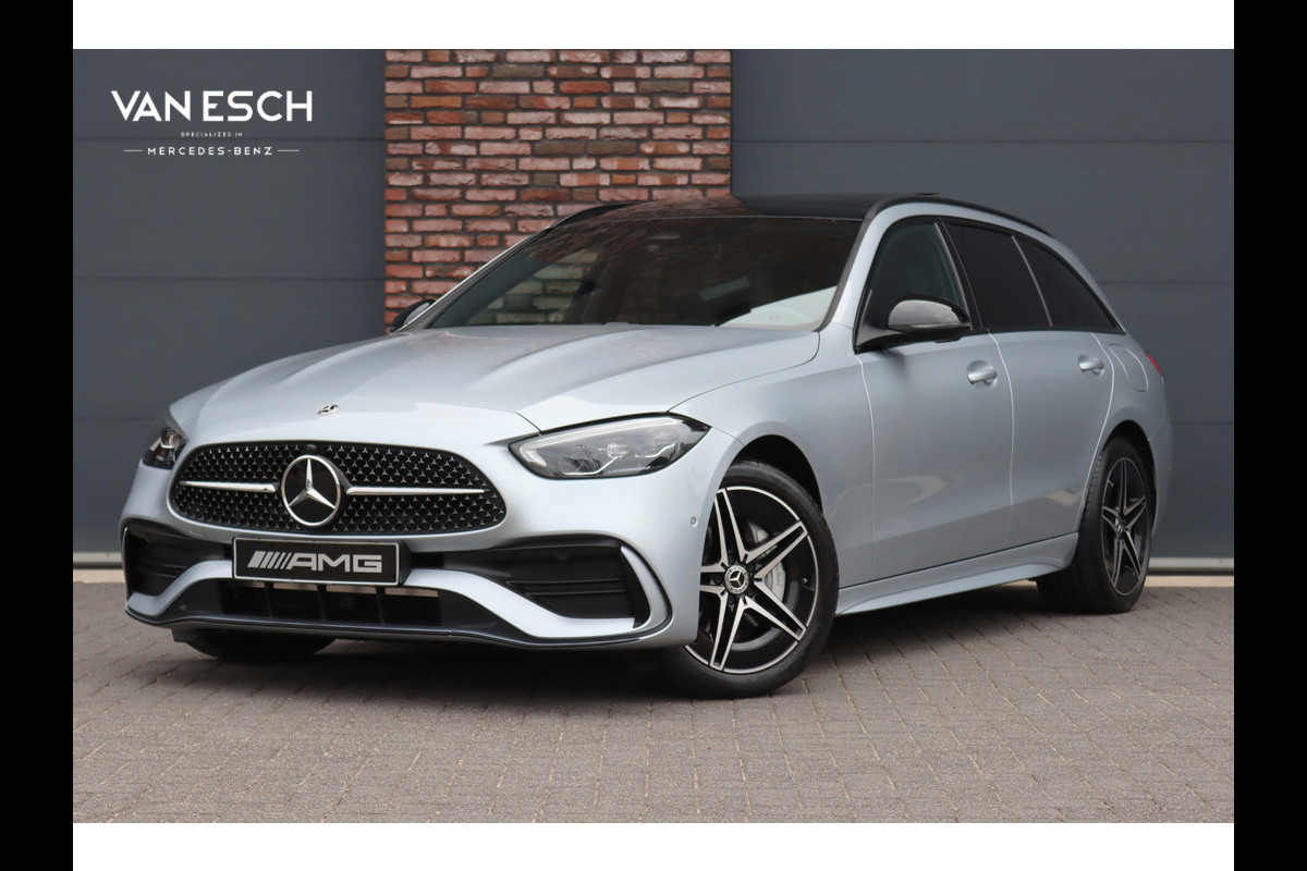 Mercedes-Benz C-Klasse Estate 300 e AMG Line Aut9 | Panoramadak | Distronic | Memory | Trekhaak | Leder | Camera | Sfeerverlichting | Dodehoekassistent | Stoelverwarming | High Perf. LED |