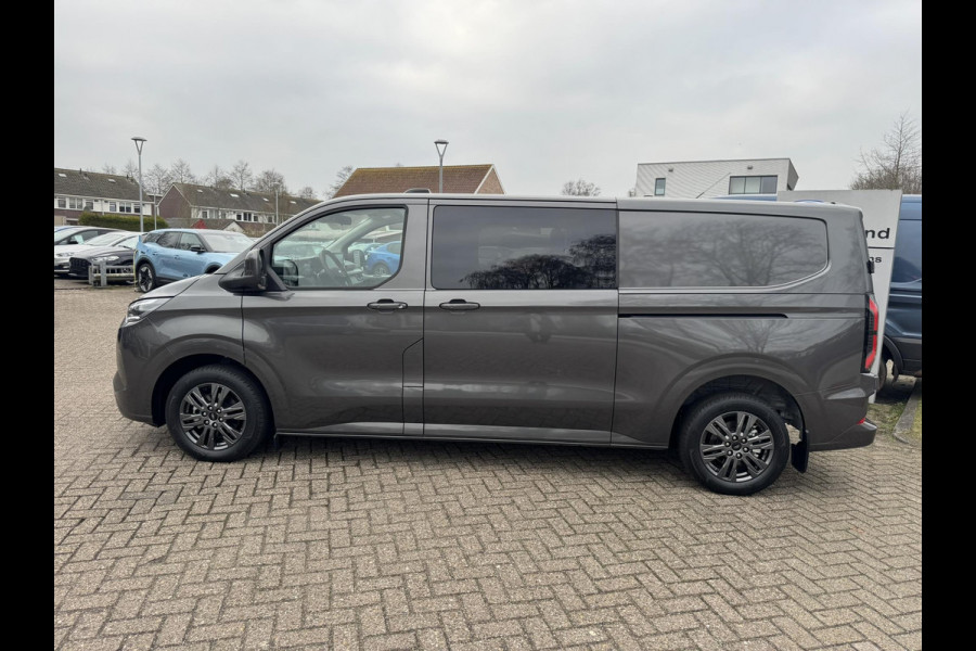 Ford Transit Custom 320 2.5 PHEV L2H1 Limited DC |SCI| Dubbele cabine | Adaptive Cruise Control | Groot middenconsole | 8-weg verstelbare & verwarmbare passagiersstoel | 13 polige trekhaak | 17 inch lichtmetalen velgen | Verwarmbaar stuurwiel | Draadloos opladen | Adaptieve LED koplampen | Reservewiel
