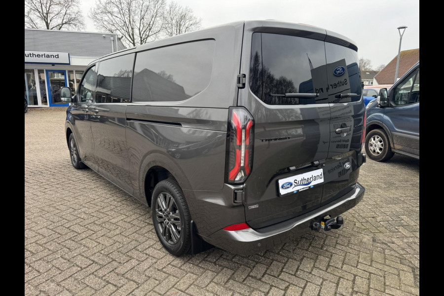 Ford Transit Custom 320 2.5 PHEV L2H1 Limited DC |SCI| Dubbele cabine | Adaptive Cruise Control | Groot middenconsole | 8-weg verstelbare & verwarmbare passagiersstoel | 13 polige trekhaak | 17 inch lichtmetalen velgen | Verwarmbaar stuurwiel | Draadloos opladen | Adaptieve LED koplampen | Reservewiel