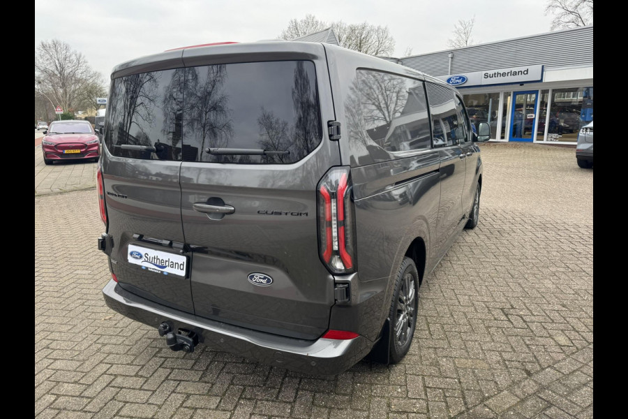 Ford Transit Custom 320 2.5 PHEV L2H1 Limited DC |SCI| Dubbele cabine | Adaptive Cruise Control | Groot middenconsole | 8-weg verstelbare & verwarmbare passagiersstoel | 13 polige trekhaak | 17 inch lichtmetalen velgen | Verwarmbaar stuurwiel | Draadloos opladen | Adaptieve LED koplampen | Reservewiel