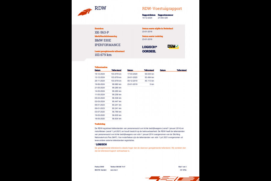 BMW 5 Serie 530e M-Pakket 2019 NAVI LEDER CAMERA LM NAP!