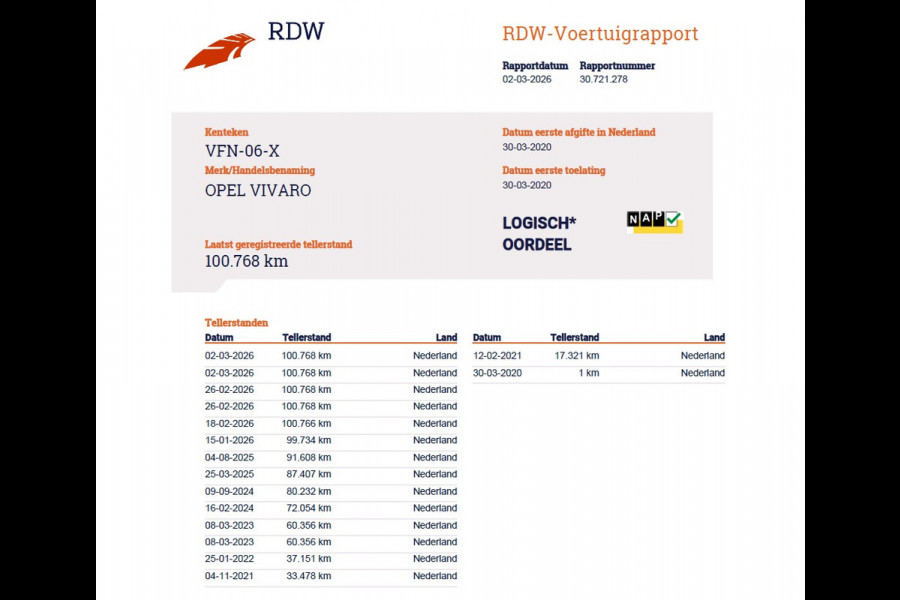 Opel Vivaro 2.0D 123pk L2H1 3-Pers. EURO6 Navi Apple Carplay Android Mirror Link Airco Cruise Control Regen-Lichtsensor Bluetooth Edition Schuifdeur Betonplex Vloer Lat om Lat betimmering Achterdeuren Origineel Nederlandse Auto