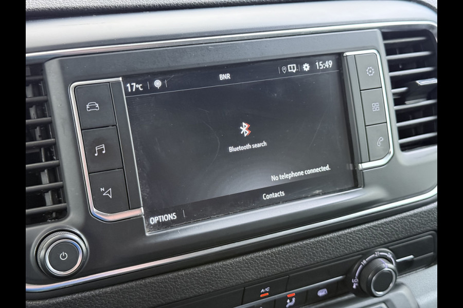 Opel Vivaro 2.0D 123pk L2H1 3-Pers. EURO6 Navi Apple Carplay Android Mirror Link Airco Cruise Control Regen-Lichtsensor Bluetooth Edition Schuifdeur Betonplex Vloer Lat om Lat betimmering Achterdeuren Origineel Nederlandse Auto