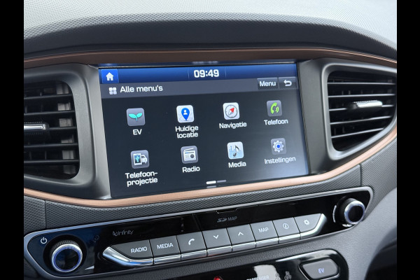 Hyundai IONIQ EV SOH 99,5% Navi Ecc Adap.Cruise Camera Comfort Android Auto Apple Carplay Infinity®-Hifi Isofix Bluetooth DAB VESS Lane Assist Regen-Licht sensor Origineel Nederlandse Auto Laatste Grote beurt bij 124.230km uitgev.