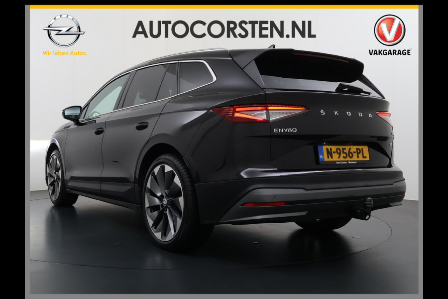 Škoda ENYAQ iV 80 SOH 92% Trekhaak Lmv 21" Stoel+Stuurverwarming Matrix Led Camera Apple Carplay Android Auto Navi Ecc Cruise Control Pdc Draadloze telefoonlader Keyless Advanced Privacy Glas Led Isofix DAB Comfort+Klimaat+Licht Pakket 1.000KG Trekgewicht 1e Eigenaar Origineel Nederlandse Auto 1.000kg trekvermogen € 54.000 nieuw
