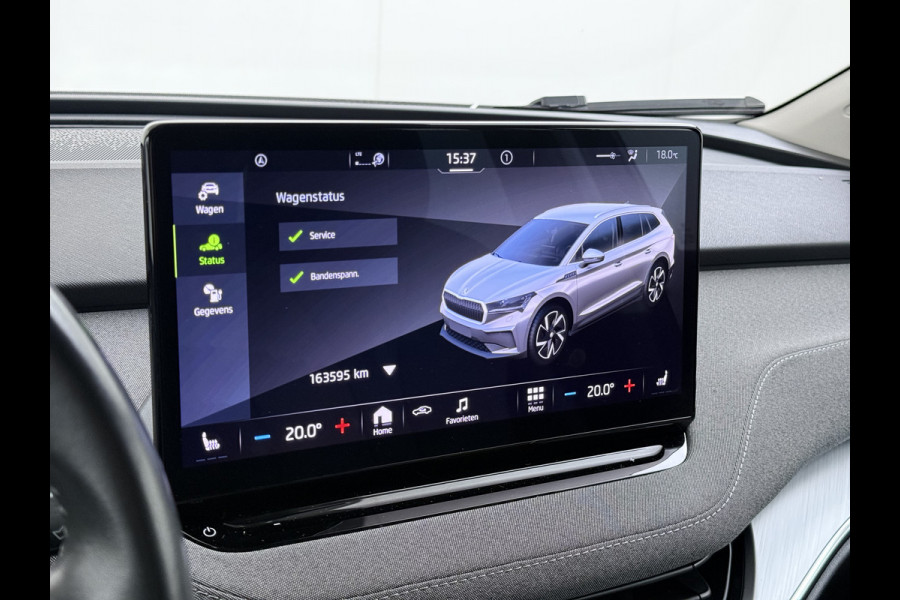 Škoda ENYAQ iV 80 SOH 92% Trekhaak Lmv 21" Stoel+Stuurverwarming Matrix Led Camera Apple Carplay Android Auto Navi Ecc Cruise Control Pdc Draadloze telefoonlader Keyless Advanced Privacy Glas Led Isofix DAB Comfort+Klimaat+Licht Pakket 1.000KG Trekgewicht 1e Eigenaar Origineel Nederlandse Auto 1.000kg trekvermogen € 54.000 nieuw