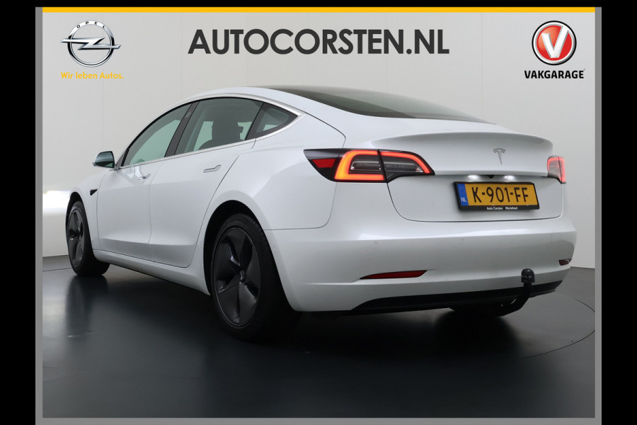 Tesla Model 3 SR+ 325PK Trekhaak LFP-Accu AutoPilot Leer Pano-Dak Adaptive Cruise Lmv 18" Camera's Elektr.-Stuur+Stoelen+Spiegels+Geheugen+Eas SOH 92% Ecc Navi Led DAB Voorverwarmen interieur via App Keyless One-Pedal-Drive 1.000KG Trekgewicht 1e Eigenaar Origineel Nederlandse Auto Fabrieksgarantie op Accu en Motor tot 14-12-2028/160.000km