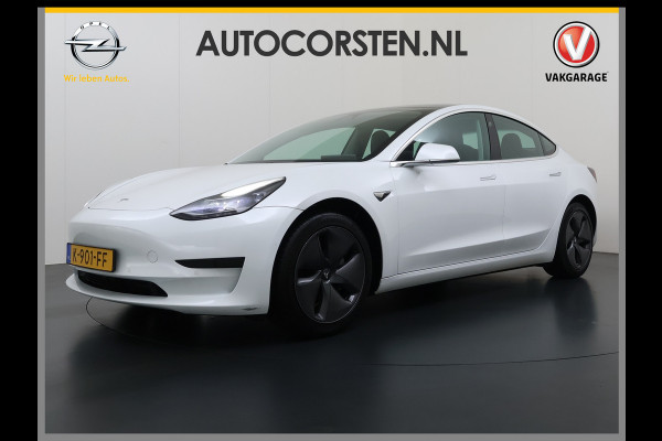 Tesla Model 3 SR+ 325PK Trekhaak LFP-Accu AutoPilot Leer Pano-Dak Adaptive Cruise Lmv 18" Camera's Elektr.-Stuur+Stoelen+Spiegels+Geheugen+Eas SOH 92% Ecc Navi Led DAB Voorverwarmen interieur via App Keyless One-Pedal-Drive 1.000KG Trekgewicht 1e Eigenaar Origineel Nederlandse Auto Fabrieksgarantie op Accu en Motor tot 14-12-2028/160.000km
