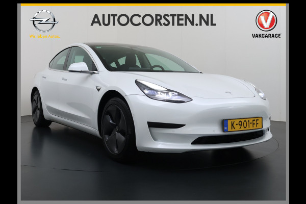 Tesla Model 3 SR+ 325PK Trekhaak LFP-Accu AutoPilot Leer Pano-Dak Adaptive Cruise Lmv 18" Camera's Elektr.-Stuur+Stoelen+Spiegels+Geheugen+Eas SOH 92% Ecc Navi Led DAB Voorverwarmen interieur via App Keyless One-Pedal-Drive 1.000KG Trekgewicht 1e Eigenaar Origineel Nederlandse Auto Fabrieksgarantie op Accu en Motor tot 14-12-2028/160.000km