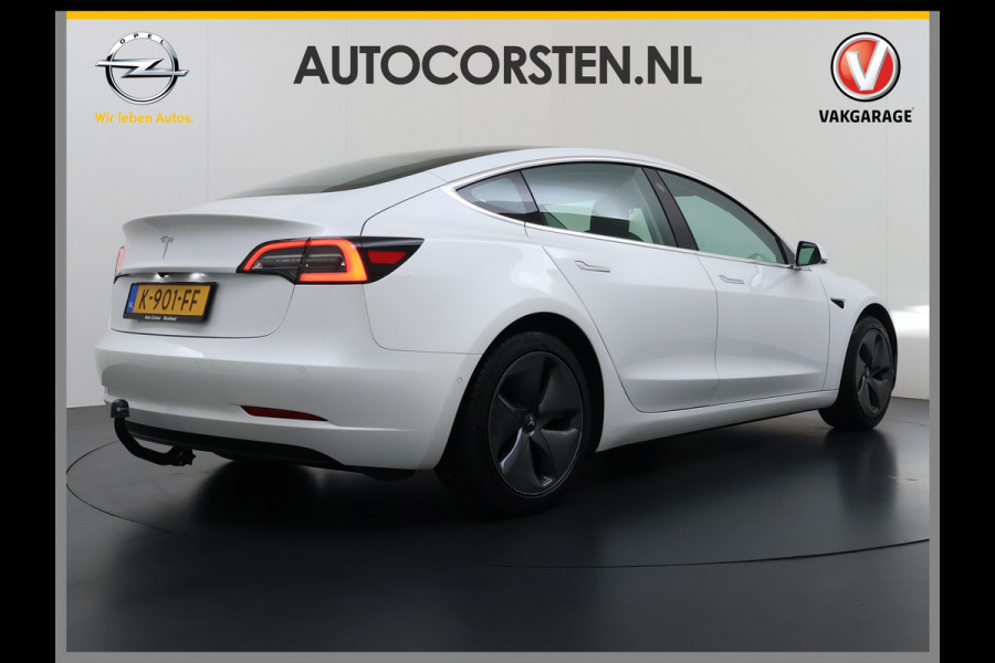 Tesla Model 3 SR+ 325PK Trekhaak LFP-Accu AutoPilot Leer Pano-Dak Adaptive Cruise Lmv 18" Camera's Elektr.-Stuur+Stoelen+Spiegels+Geheugen+Eas SOH 92% Ecc Navi Led DAB Voorverwarmen interieur via App Keyless One-Pedal-Drive 1.000KG Trekgewicht 1e Eigenaar Origineel Nederlandse Auto Fabrieksgarantie op Accu en Motor tot 14-12-2028/160.000km