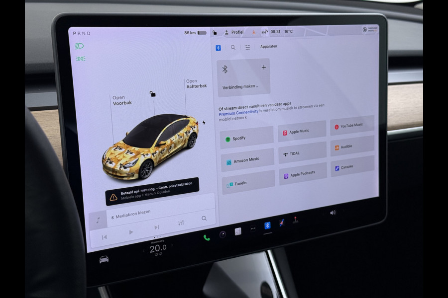 Tesla Model 3 SR+ 325PK Trekhaak LFP-Accu AutoPilot Leer Pano-Dak Adaptive Cruise Lmv 18" Camera's Elektr.-Stuur+Stoelen+Spiegels+Geheugen+Eas SOH 92% Ecc Navi Led DAB Voorverwarmen interieur via App Keyless One-Pedal-Drive 1.000KG Trekgewicht 1e Eigenaar Origineel Nederlandse Auto Fabrieksgarantie op Accu en Motor tot 14-12-2028/160.000km