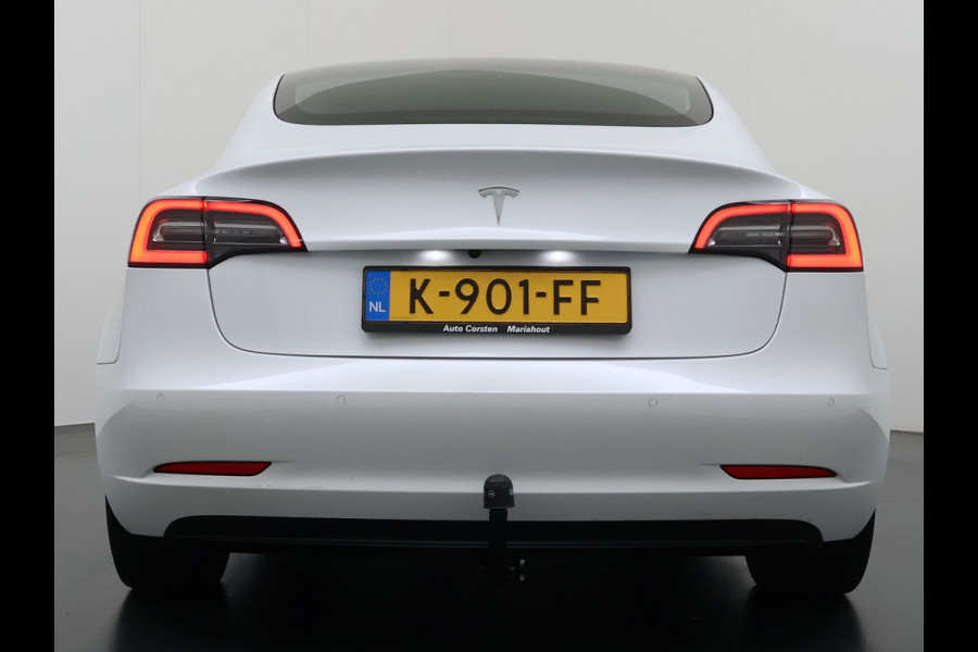 Tesla Model 3 SR+ 325PK Trekhaak LFP-Accu AutoPilot Leer Pano-Dak Adaptive Cruise Lmv 18" Camera's Elektr.-Stuur+Stoelen+Spiegels+Geheugen+Eas SOH 92% Ecc Navi Led DAB Voorverwarmen interieur via App Keyless One-Pedal-Drive 1.000KG Trekgewicht 1e Eigenaar Origineel Nederlandse Auto Fabrieksgarantie op Accu en Motor tot 14-12-2028/160.000km