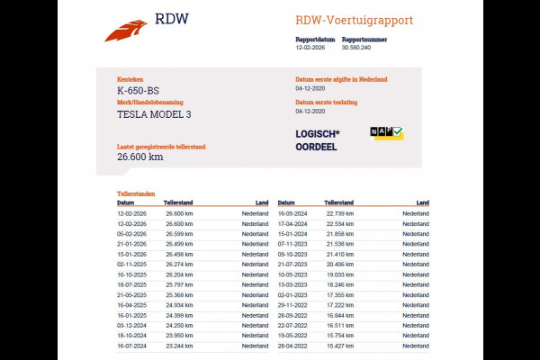 Tesla Model 3 SR+ 325PK LFP-Accu AutoPilot Leer Pano-Dak Adaptive Cruise Lmv 18" Camera's Elektr.-Stuur+Stoelen+Spiegels+Geheugen+Easy-Entry+V SOH 90% Ecc Navi Led DAB Voorverwarmen interieur via App Keyless One-Pedal-Drive Origineel Nederlandse Auto Slechts 26.700km!