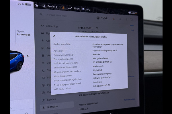 Tesla Model 3 SR+ 325PK LFP-Accu AutoPilot Leer Pano-Dak Adaptive Cruise Lmv 18" Camera's Elektr.-Stuur+Stoelen+Spiegels+Geheugen+Easy-Entry+V SOH 90% Ecc Navi Led DAB Voorverwarmen interieur via App Keyless One-Pedal-Drive Origineel Nederlandse Auto Slechts 26.700km!