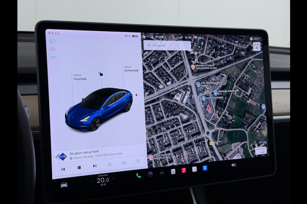 Tesla Model 3 SR+ 325PK LFP-Accu AutoPilot Leer Pano-Dak Adaptive Cruise Lmv 18" Camera's Elektr.-Stuur+Stoelen+Spiegels+Geheugen+Easy-Entry+V SOH 90% Ecc Navi Led DAB Voorverwarmen interieur via App Keyless One-Pedal-Drive Origineel Nederlandse Auto Slechts 26.700km!