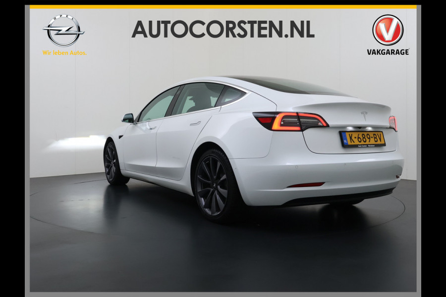 Tesla Model 3 SR+ 325PK Trekhaak LFP-Accu 19" SOH 90% AutoPilot Leer Pano-Dak Adaptive Cruise Lmv 18" Camera's Elektr.-Stuur+Stoelen+Spiegels+ Ecc Navi Led DAB Voorverwarmen interieur via App Keyless One-Pedal-Drive Origineel Nederlandse Auto Fabrieksgarantie op Accu en Motor tot 9-12-2028/160.000km