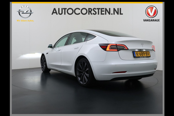 Tesla Model 3 SR+ 325PK Trekhaak LFP-Accu 19" SOH 90% AutoPilot Leer Pano-Dak Adaptive Cruise Lmv 18" Camera's Elektr.-Stuur+Stoelen+Spiegels+ Ecc Navi Led DAB Voorverwarmen interieur via App Keyless One-Pedal-Drive Origineel Nederlandse Auto Fabrieksgarantie op Accu en Motor tot 9-12-2028/160.000km
