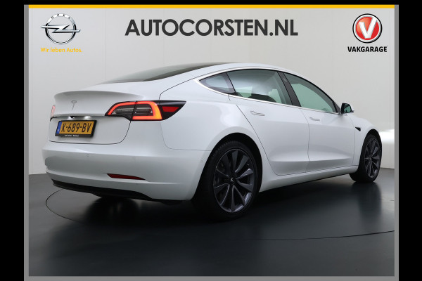 Tesla Model 3 SR+ 325PK Trekhaak LFP-Accu 19" SOH 90% AutoPilot Leer Pano-Dak Adaptive Cruise Lmv 18" Camera's Elektr.-Stuur+Stoelen+Spiegels+ Ecc Navi Led DAB Voorverwarmen interieur via App Keyless One-Pedal-Drive Origineel Nederlandse Auto Fabrieksgarantie op Accu en Motor tot 9-12-2028/160.000km