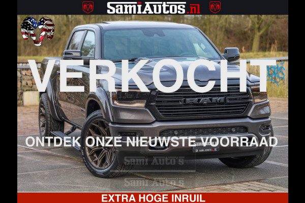 Dodge Ram 1500 Laramie Sport 5.7 V8 HEMI 402PK 4x4 | Panorama dak | 12' Scherm |Granite Crystal Metallic | Crew Cab | 5 Persoons | Dubbele Cabine | DC | VOORRAAD NR 2526 - 1272 |