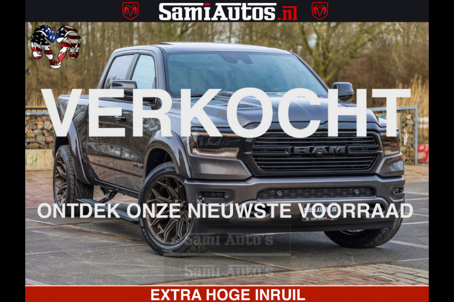 Dodge Ram 1500 Laramie Sport 5.7 V8 HEMI 402PK 4x4 | Panorama dak | 12' Scherm |Granite Crystal Metallic | Crew Cab | 5 Persoons | Dubbele Cabine | DC | VOORRAAD NR 2526 - 1272 |