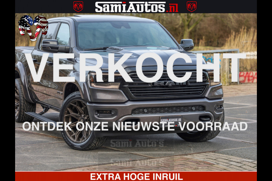 Dodge Ram 1500 Laramie Sport 5.7 V8 HEMI 402PK 4x4 | Panorama dak | 12' Scherm |Granite Crystal Metallic | Crew Cab | 5 Persoons | Dubbele Cabine | DC | VOORRAAD NR 2526 - 1272 |