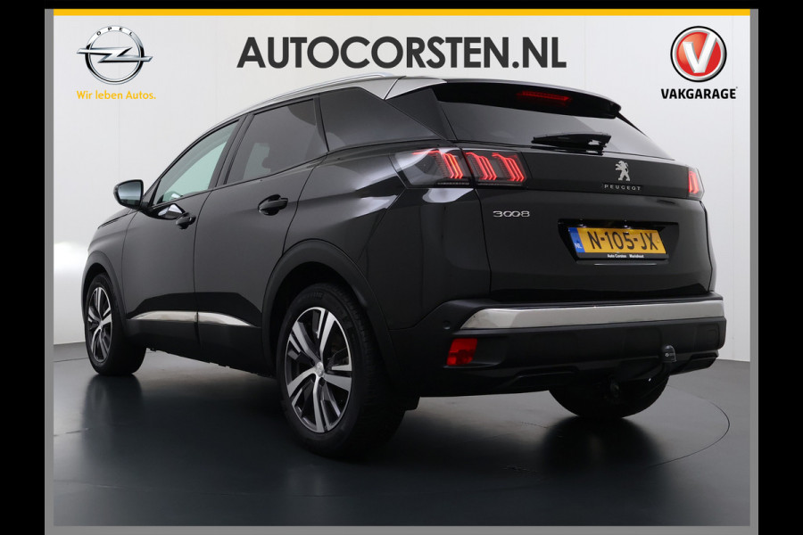 Peugeot 3008 1.2T 131PK AUT. Trekhaak 360°Camera 1/2 Leer 18" Navi Ecc Apple Carplay Android Connected-Apps Cruise Control Pdc Blue Premium Keyless Elek.Achterklep Privacy Glas BordHerkenning Lane Assist Led Lmv 18" Regen-Lichtsensor Bluetooth 1.400KG Trekgewicht Dealeronderhouden, laatste-Beurt-93.400km Origineel Nederlandse Auto 1400kg trekvermogen