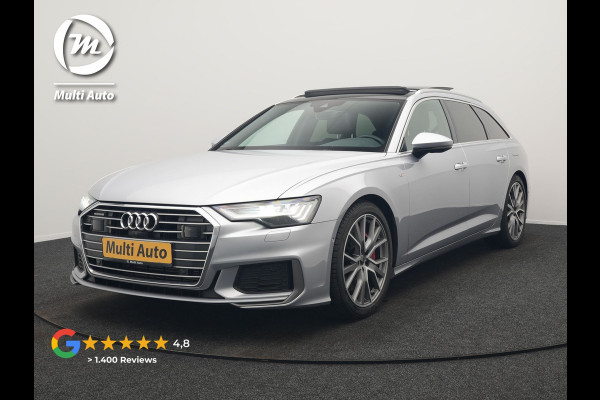 Audi A6 Avant 55 TFSI e quattro S Competition PHEV 367pk Dealer O.H. | 2x S-Line | Trekhaak Af Fabriek | Panodak | 360 Camera | Bang & Olufsen | Adaptive Cruise | Sportstoelen Memory & Verwarmd | Apple Carplay | Keyless | Stuur Verwarmd | Virtual | Navigatie | Plug In Hybrid
